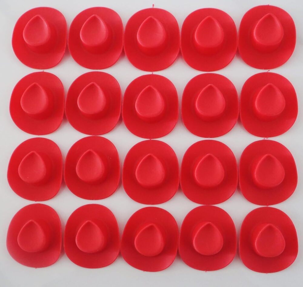 5971 Black & Red Plastic Mini Cowboy Hat